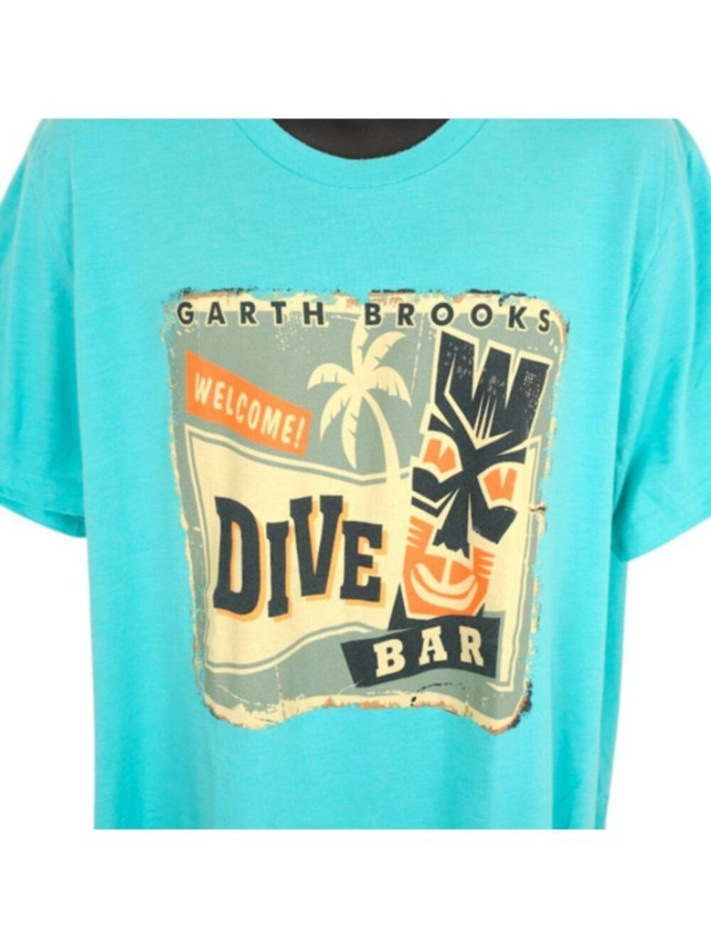 Garth Brooks T Shirt Mens Size 2XL Blue Dive Bar Tour Tiki Palm Trees